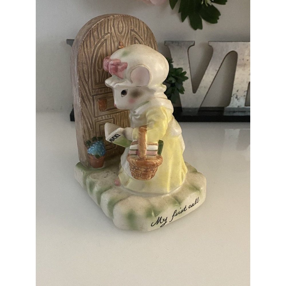 Vintage Avon Precious‎ Moments My First Call Figurine Made in Japan Mouse Theme